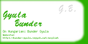 gyula bunder business card